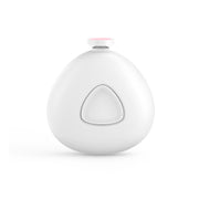 TinyTrim nail grinder in white, anti-pinch rounded tip detail