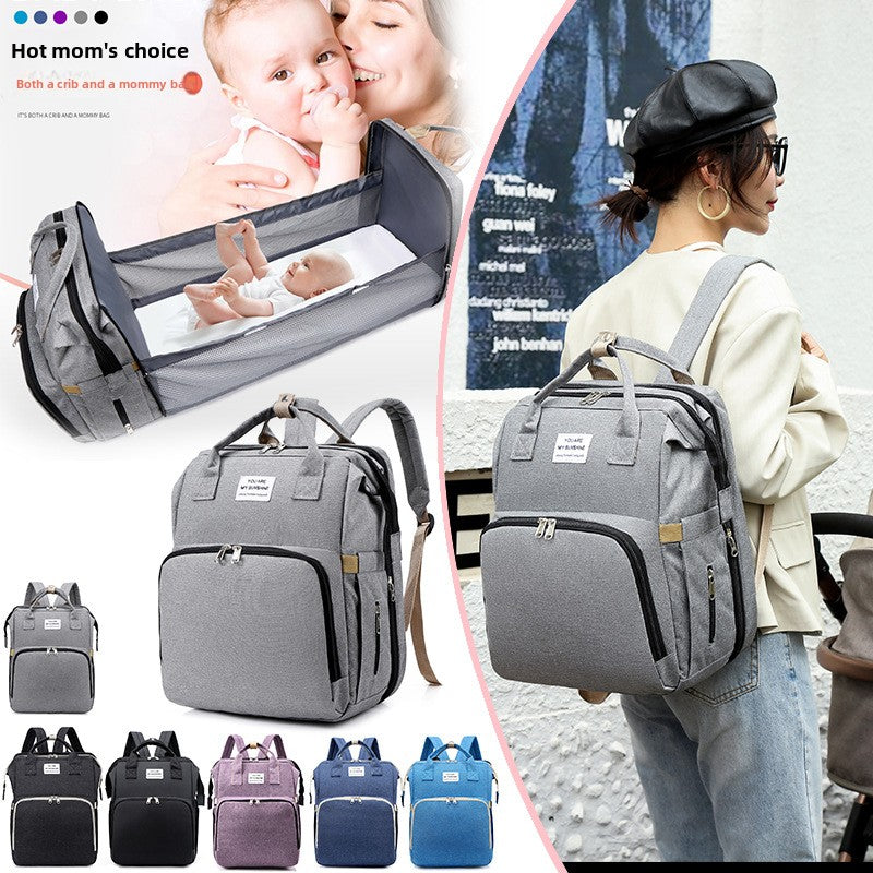 CarryAll tote bag in navy blue, all internal compartments open